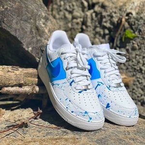 Custom splatter paint Air Force ones mens (SIZE 12)